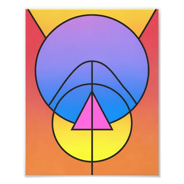 Abstract Geometric Circles Line Colorful Poster (Front)