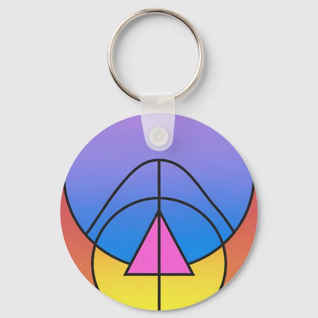 Abstract Geometric Circles Line Colorful Poster Keychain (Front)