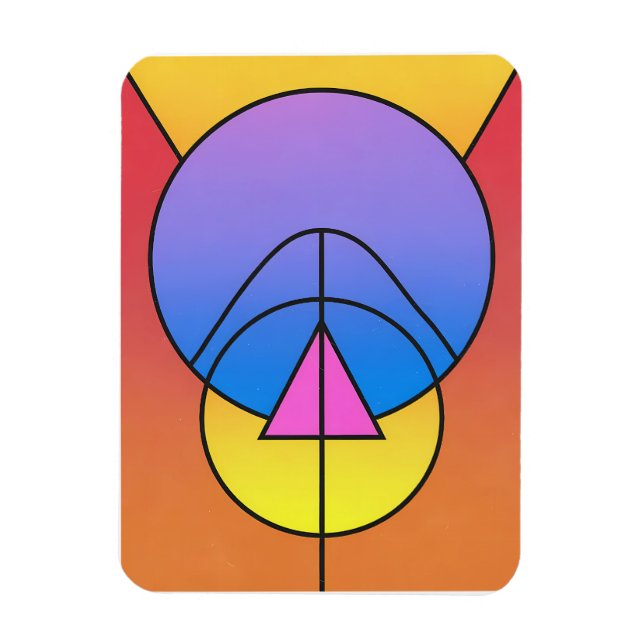 Abstract Geometric Circles Line Colorful Poster Magnet (Vertical)