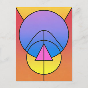 Abstract Geometric Circles Line Colorful Poster Postcard