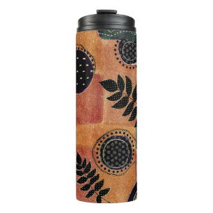 Abstract Geometric Circles Shapes and Leaves Thermal Tumbler