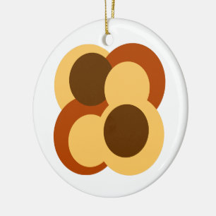 Abstract Geometric Circular Shapes Ceramic Ornament