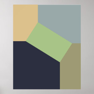 Abstract Geometric Color Block Poster