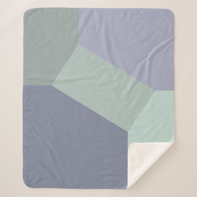 Abstract Geometric Color Block Sherpa Blanket (Front)