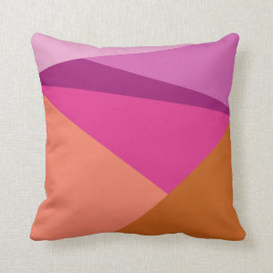 Abstract Geometric Colour Block Art in Purple Throw Pillow
