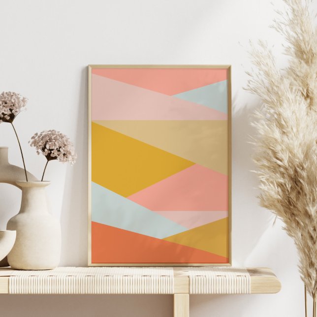 Abstract Geometric Colour Block in Earthy Pastels Poster (Creator Uploaded)