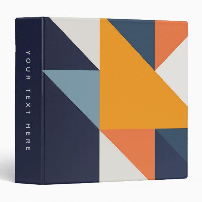 Abstract Geometric Colour Block Minimalist Binder (Front/Spine)