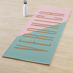 Abstract Geometric Colour Block Personalized Name Yoga Mat