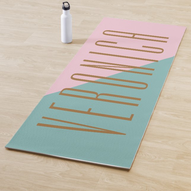 Abstract Geometric Colour Block Personalized Name Yoga Mat (In Situ)