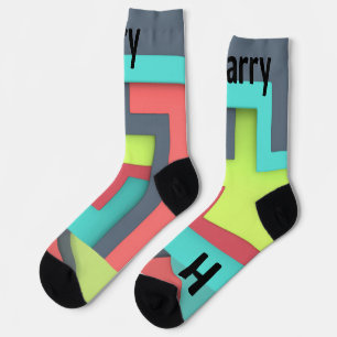 Abstract geometric colour personalized socks