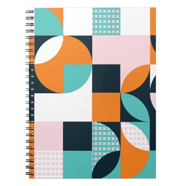 Abstract Geometric: Colourful 3D Effect. Notebook (Front)