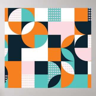 Abstract Geometric: Colourful 3D Effect. Poster