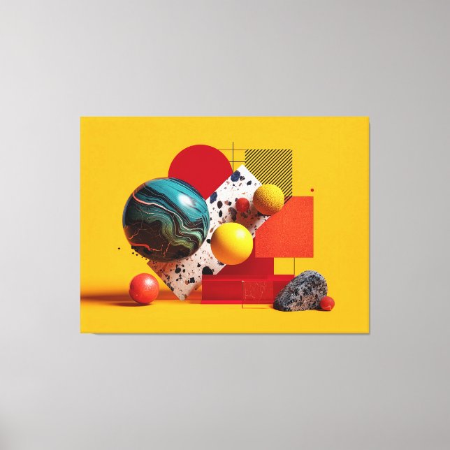 Abstract geometric colourful composition  canvas print (Front)