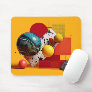 Abstract geometric colourful composition mouse pad