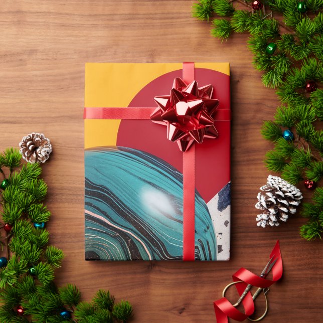 Abstract geometric colourful composition  wrapping paper (Holiday Gift)