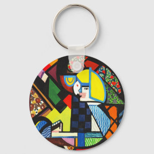 Abstract Geometric Colourful Modernist Painting Keychain
