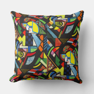 Abstract Geometric Colourful Modernist Painting Throw Pillow