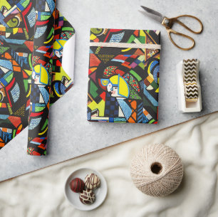 Abstract Geometric Colourful Modernist Painting Wrapping Paper