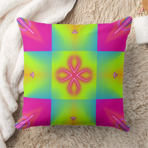 Abstract Geometric Colourful Prism Cross Pattern Throw Pillow