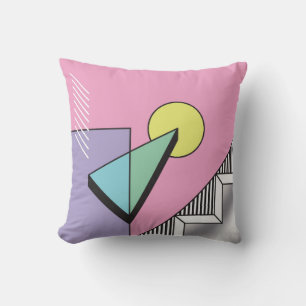 Abstract geometric composition background in postm throw pillow
