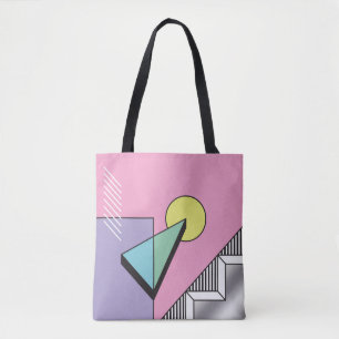 Abstract geometric composition background in postm tote bag
