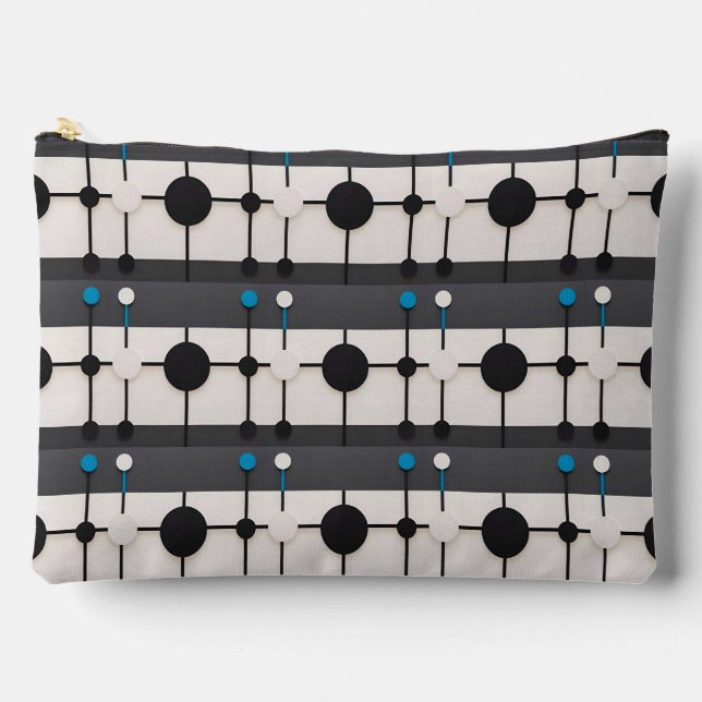 Abstract Geometric Composition Featuring Circles Accessory Pouch (Front)