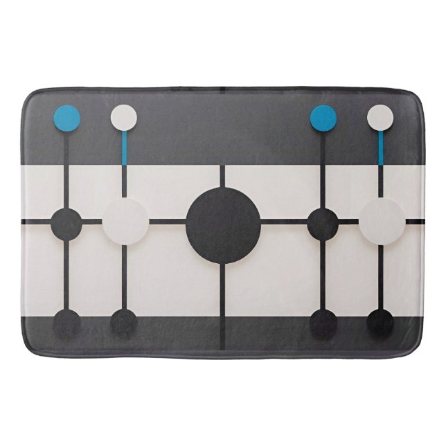 Abstract Geometric Composition Featuring Circles Bath Mat (Front)