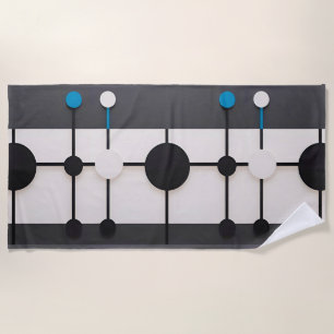 Abstract Geometric Composition Featuring Circles Beach Towel