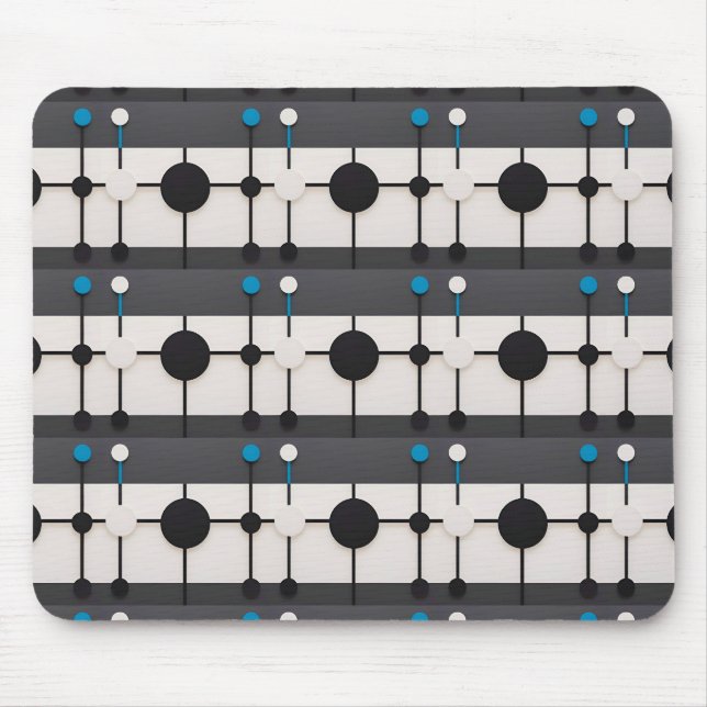 Abstract Geometric Composition Featuring Circles Mouse Pad (Front)