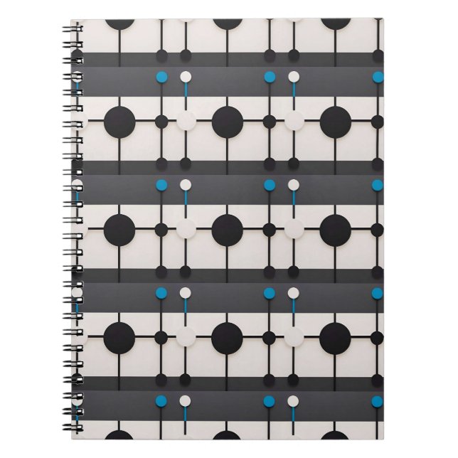 Abstract Geometric Composition Featuring Circles Notebook (Front)