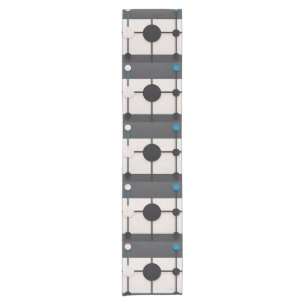 Abstract Geometric Composition Featuring Circles Short Table Runner
