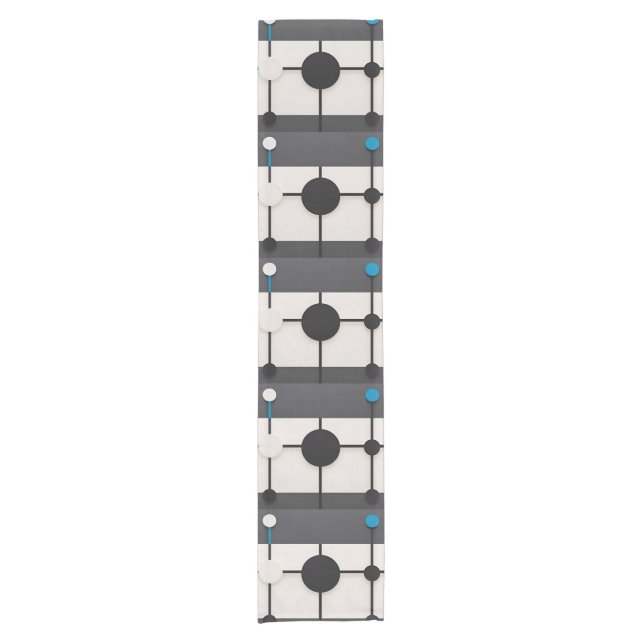 Abstract Geometric Composition Featuring Circles Short Table Runner (Front)