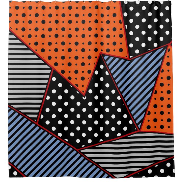 Abstract Geometric Composition: Orange Blue Patter (Front)