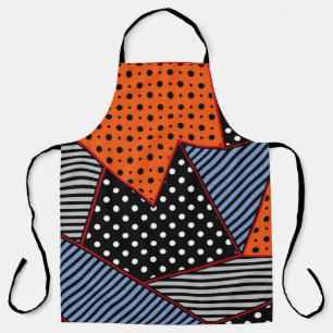 Abstract Geometric Composition: Orange Blue Patter Apron
