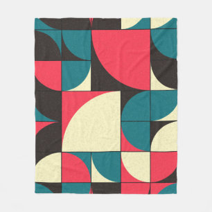 Abstract geometric, computational art illustration fleece blanket