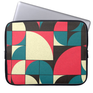 Abstract geometric, computational art illustration laptop sleeve