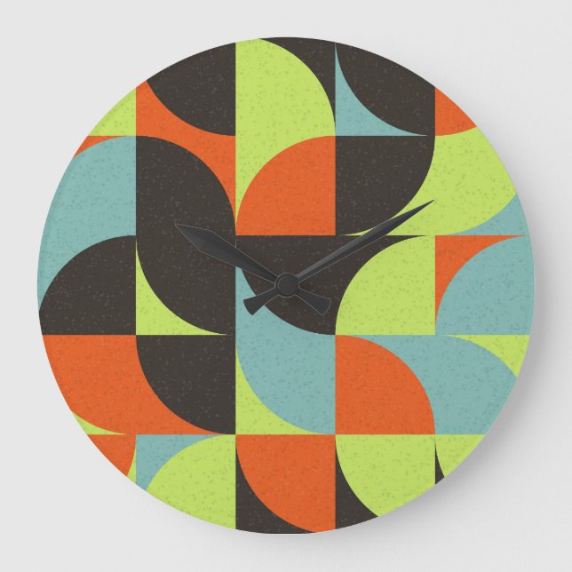 Abstract Geometric Computational Art Illustration Large Clock (Front)