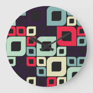 Abstract Geometric, Computational Art Illustration Large Clock