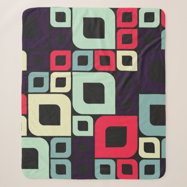 Abstract Geometric, Computational Art Illustration Sherpa Blanket (Front)