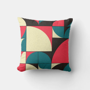 Abstract geometric, computational art illustration throw pillow