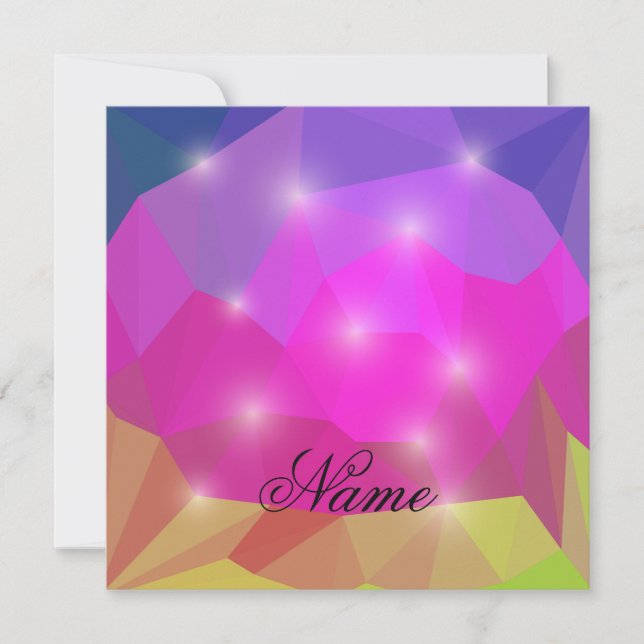 Abstract Geometric Crystal Mosaic in Pink Invitation (Front)