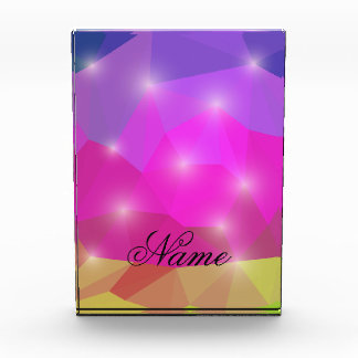 Abstract Geometric Crystal Mosaic in Pink Photo Block
