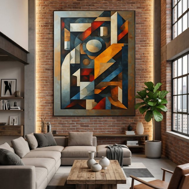 Abstract Geometric Cubist Modern Canvas Print (Creator Uploaded)