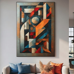 Abstract Geometric Cubist Modern Poster