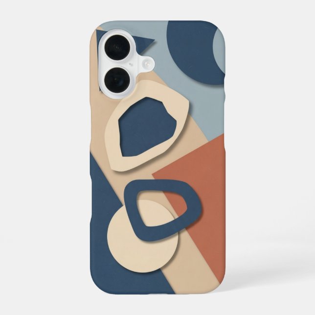 Abstract Geometric Cutout iPhone 16 Case (Back)