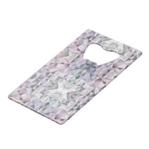 Abstract geometric design on a card-shaped object credit card bottle opener