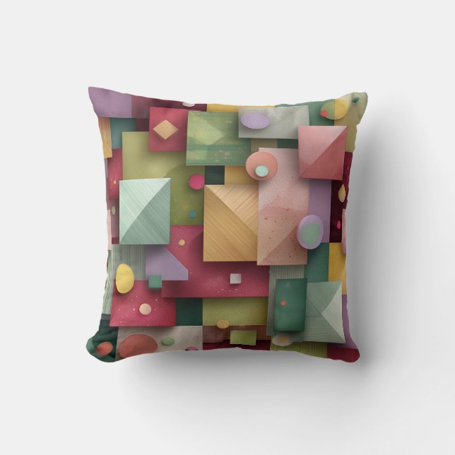 Abstract Geometric Design Throw Pillow (Front)