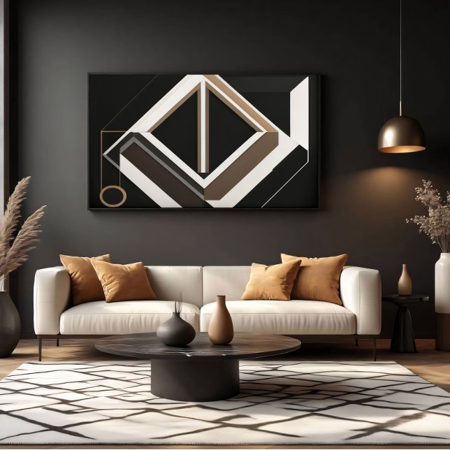 Abstract Geometric Diamond Modern Bauhaus Canvas Print (Creator Uploaded)