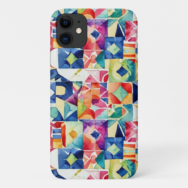 Abstract geometric digital pattern 17-Iphone Case (Back)