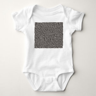 Abstract Geometric Doodle: Black White Pattern Baby Bodysuit